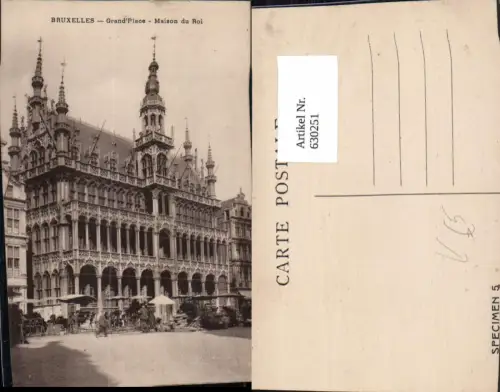 630251,Bruxelles Brüssel Grand Place Maison du Roi Belgium Stempel Specimen 5