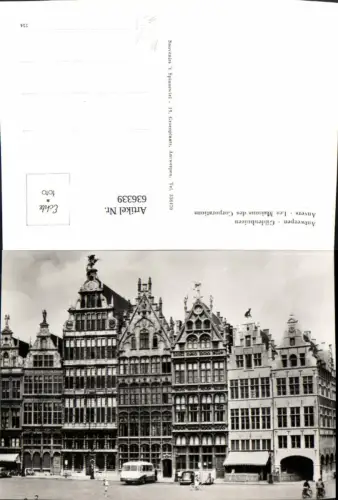 636339,Foto Ak Antwerpen Anvers Gildenhuizen Les Maisons des Corporations Bus Belgium