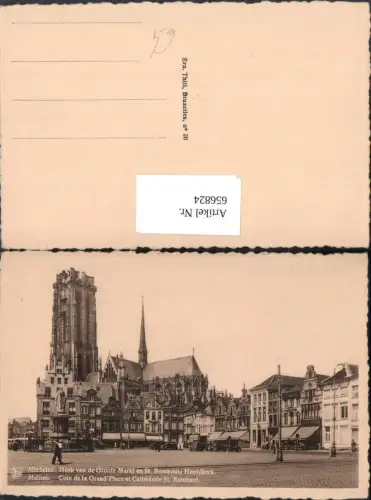 656824,Mechelen Malines Hoek van de Groote Markt en St Rombouts Hoofdkerk Belgium