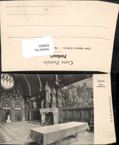 656925,Ypres Salle echevinale Kamin Interieur Belgium