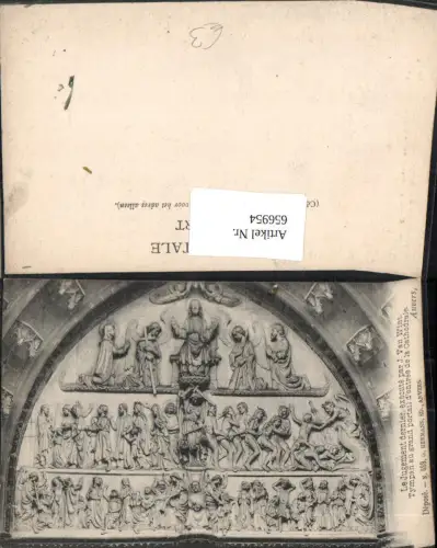 656954,Anvers Antwerpen Tympan au grand portal d entree de la Cathedrale Belgium