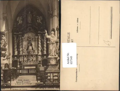 657143,Anvers Antwerpen Eglise St Jacques l Autel de la Vierge Belgium