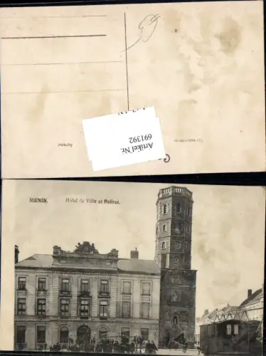 691392 Belgium Menin Hotel de Ville et Beffroi