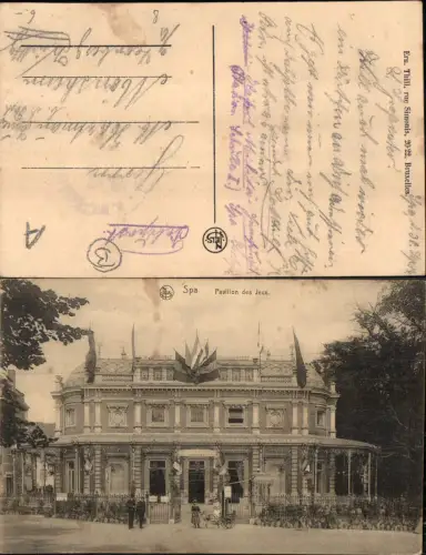 703161 Belgium Spa Pavillon des Jeux Feldpost Mönsheim Enzkreis