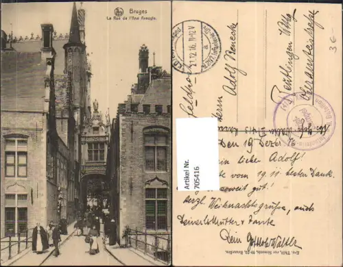 705416 Bruges Brügge La Rue de l Ane Aveugle Feldpost