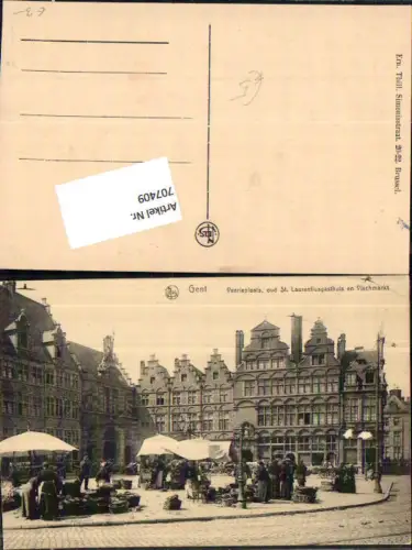 707409 Gand Gent Veerleplaats St. Laurentiusgasthuis Vischmarkt