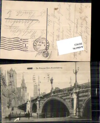 707411 Gand Gent Nieuw Sint Michielsbrug Brücke Ponte Feldpost