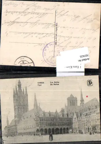 707425 Ypres Ypern Feldpost Kleinkühnau Dessau