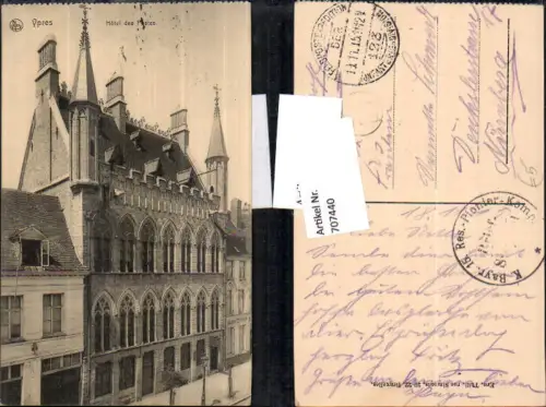 707440 Ypres Ypern Hotel des Postes Postamt Post