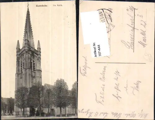 707444 Rumbeke Kerk Kirche K.D. Feldpost Schweinfurt