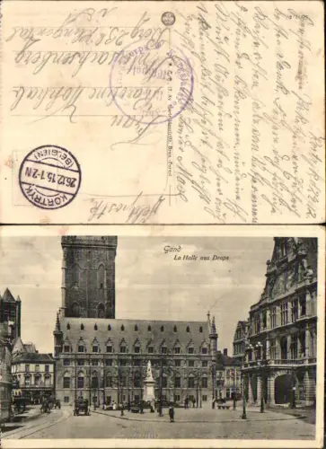 Gand Gent Halle aux Draps Stp. Kortryk Feldpost Untersachsenberg Berg Klingenthal Sachsenberg