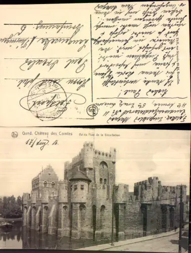 Gand Gent Pont de la Decollation Chateau Comtes Feldpost Langensalza