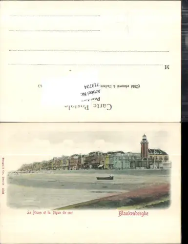 713724 Blankenberghe Phare et la Digue de mer Leuchtturm pub Stengel e Co. 5961