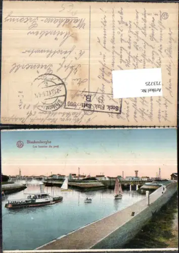 713725 Blankenberghe Les bassins du port Hafen Feldpost München Waldhaus Giesing