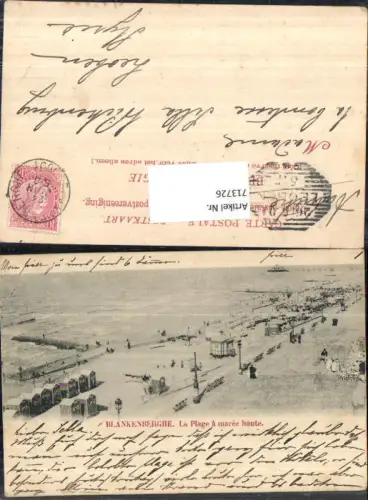 713726 Blankenberghe Le Plage maree haute Strandleben