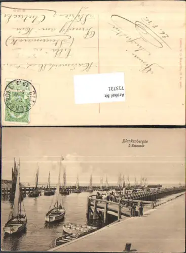 713731 Blankenberghe Blankenberge Estacade Hafen Segelboote gel Pernegg an der Mur