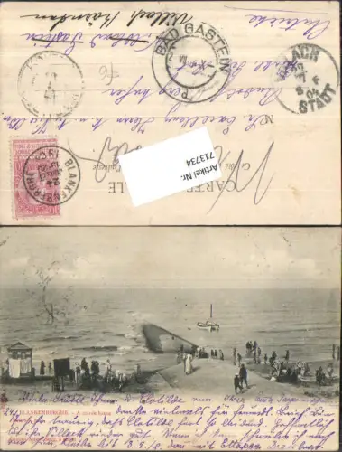 713734 Blankenberghe Blankenberge A maree haute Strand Leute Meer Wellen