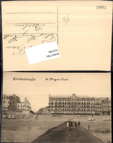 713748 Blankenberghe Blankenberge Grand Hotel de L`Ocean Strand Strandleben