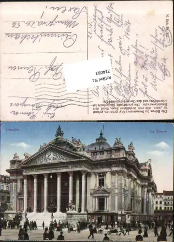 714083 Brüssel Bruxelles Börse Bourse Exchange Feldpost Crimmitschau