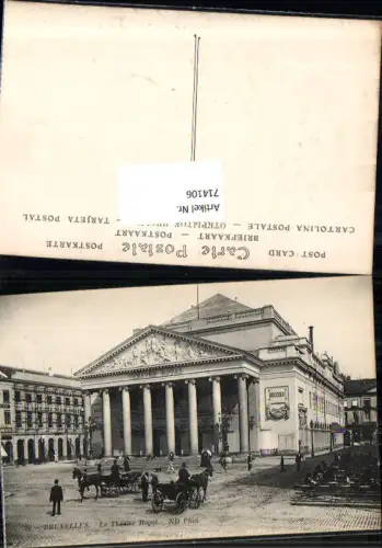 714106 Brüssel Bruxelles Theater Royal Kutsche