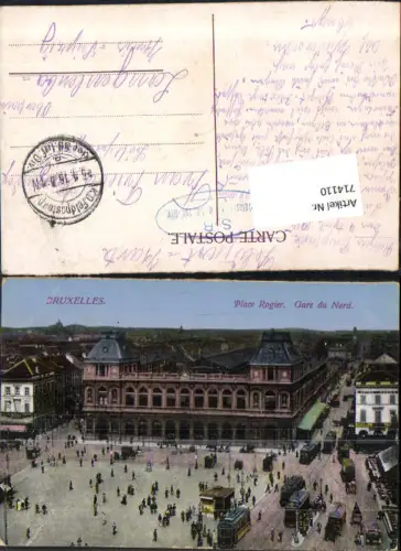 Brüssel Bruxelles Place Rogier Gare Nord Bahnhof Feldpost Langenleuba Oberhain Leipzig