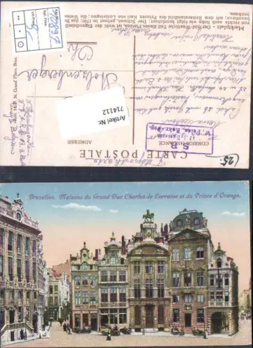 714112 Brüssel Bruxelles Maisons du Grand Duc Lorraine Feldpost Öhringen