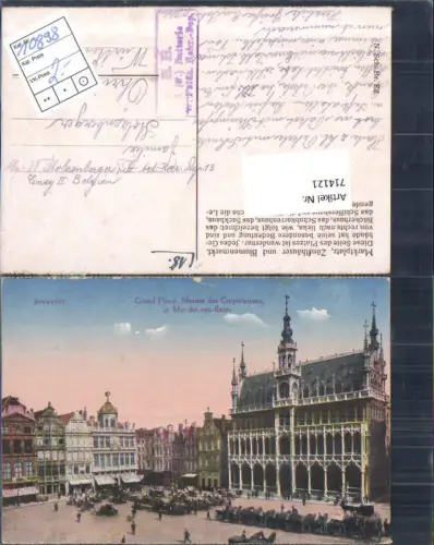 714121 Brüssel Bruxelles Grand Place Maison Feldpost Öhringen Fam. Stolzenberger