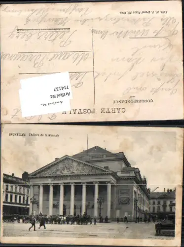 714137 Brüssel Bruxelles Theater Theatre Monnaie Feldpost Petersberg