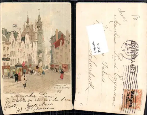 714164 Brüssel Bruxelles Lithographie Rue Au Beurre