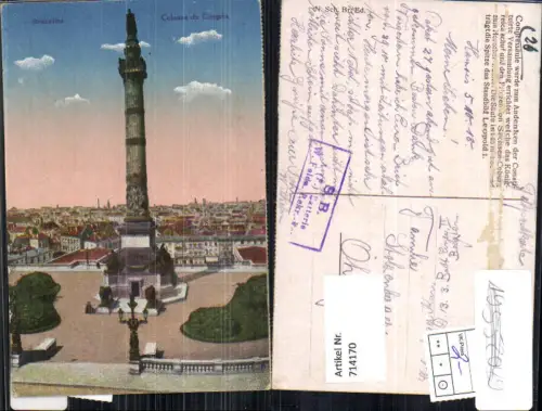 714170 Brüssel Bruxelles Colonne du Congres Feldpost Öhringen
