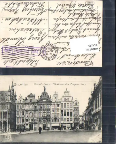 714183 Brüssel Bruxelles Grand Place Maisons Corporations Feldpost Altdeutschen Nürnberg