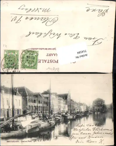 714184 Brüssel Bruxelles Quai au Foin gel Plauen Vogtland 1903