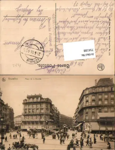Brüssel Bruxelles Place de la Bourse K.D. Feldpost Brossen Zischendorf Meuselwitz