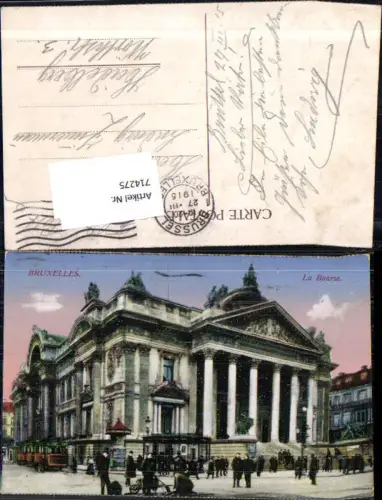 714275 Brüssel Bruxelles La Bourse Börse Tram Feldpost Heidelberg