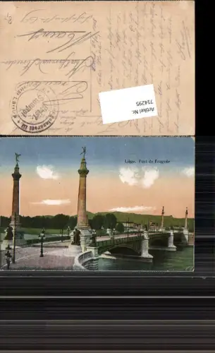 714295 Liege Lüttich Pont Brücke Fragnee Feldpost Mainz