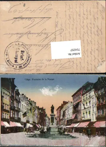 714297 Liege Lüttich Fontaine Brunnen Vierge Feldpost Mainz