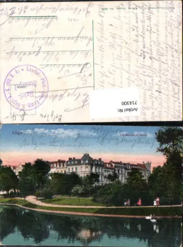 714300 Liege Lüttich Le square Avroy Feldpost Landsturm Pionier Ers. 3. bayr. Armee