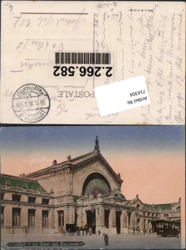 714304 Liege Lüttich La Gare Bahnhof des Guillemins Feldpost Dahlen Sachsen