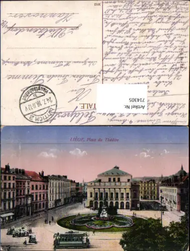 714305 Liege Lüttich Place du Theatre Theater Feldpost Wietzendorf Hannover