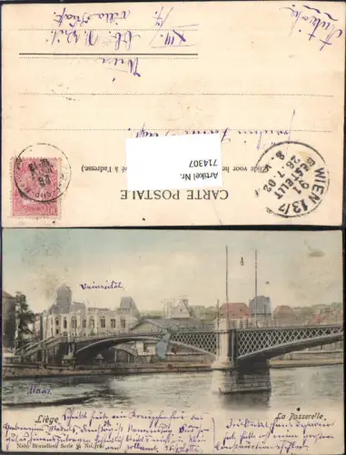 714307 Liege Lüttich La Passerelle Brücke pub Nels Ser. 34