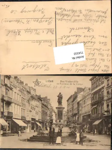 714310 Liege Lüttich Rue Vinave d`Ille Fontaine de la Vierge Feldpost Bergen