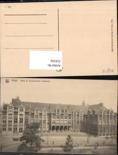 714316 Liege Lüttich Hotel du Gouvernement Provincial