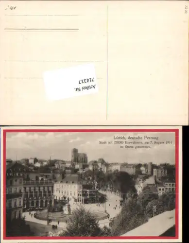 714317 Liege Lüttich deutsche Festung im Sturm genommen Patriotik
