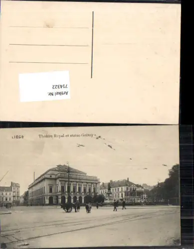 714322 Liege Lüttich Theatre Royal et statue Gretry Theater