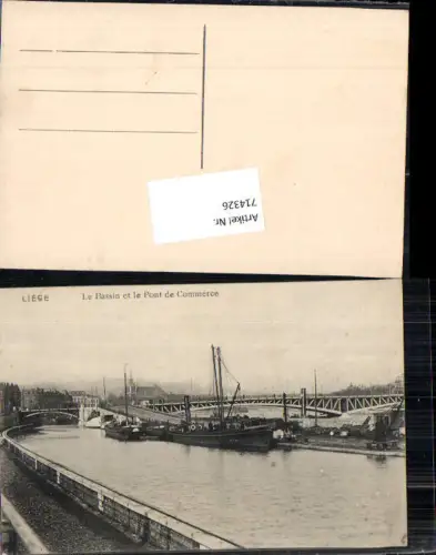 714326 Liege Lüttich Le Bassin et le Pont Commerce