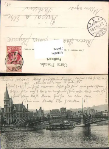714328 Liege Lüttich La Passerelle avec la Poste Brücke Stp. Riesa