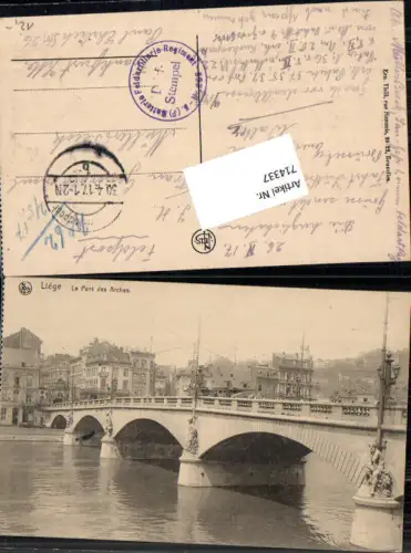 714337 Liege Lüttich Le Pont des Arches Brücke Feldpost Batterie Feldartillerie 269