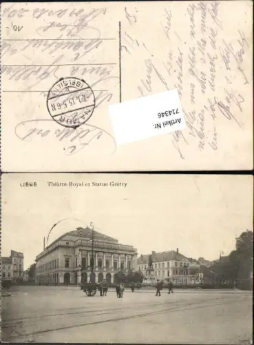 714346 Liege Lüttich Theatre Royal Statue Gretry Theater