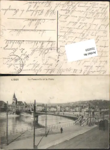 714359 Liege Lüttich La Passerelle Brücke Feldpost Sulzberg Kempten