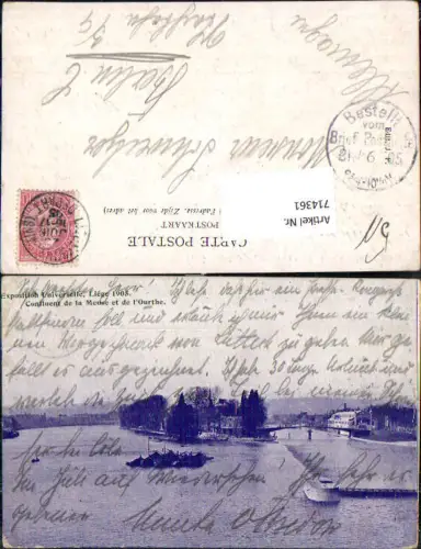 714361 Liege Lüttich Exposition Universelle 1905 Meuse et le Ourthe